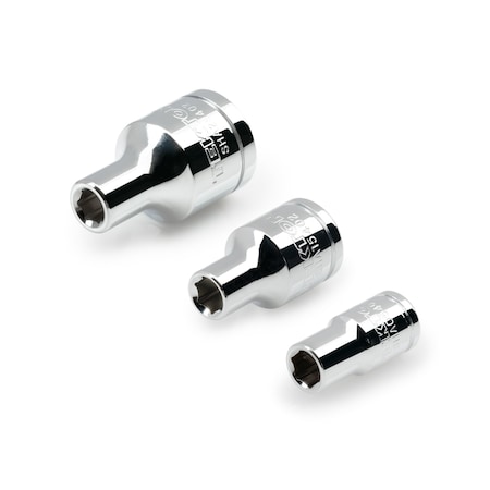 Tekton 1/4, 3/8, 1/2 Inch Drive Magnetic Hex Bit Holder Socket Set (3-Piece) SHA99021